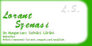 lorant szenasi business card
